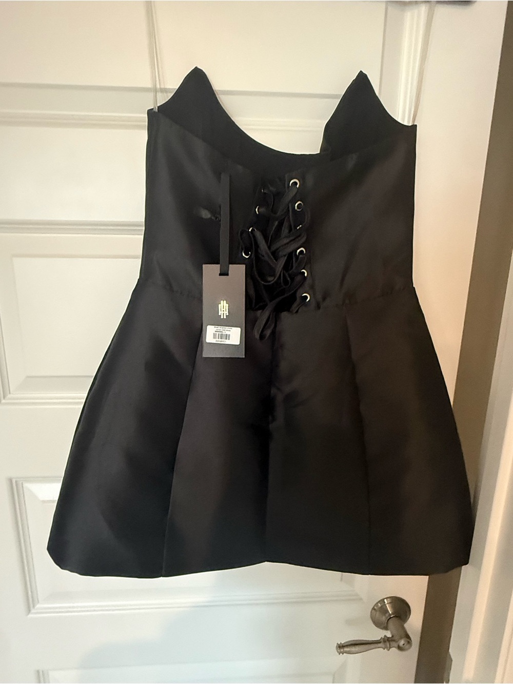 Classic Black Mini Dress with Scoop Neck - Picture 2 of 4